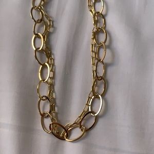 Double layered gold chain necklace